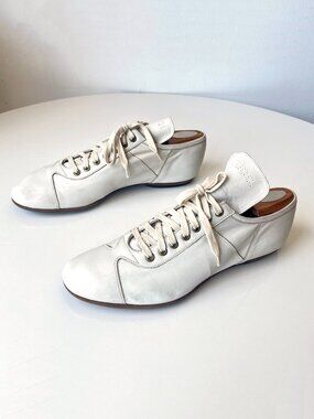 Vintage 90s Y2K Men's Gucci Tom Ford Off White Glove Leather Lace Up Shoes 8.5D